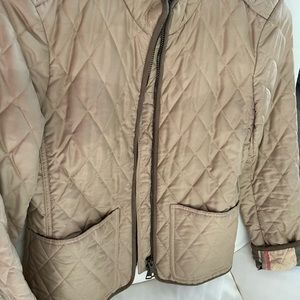 Burberry Brit Tan diamond Quilt Coat with Check Lining-SIZE SMALL